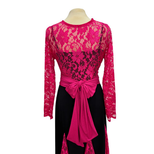 Pink Lace V-Neck Wrap Dance Top