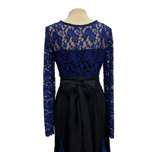 Blue Lace V-Neck Wrap Dance Top