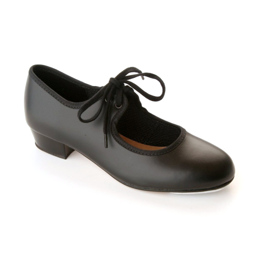 Katz Black PU Low Heel Tap Shoe