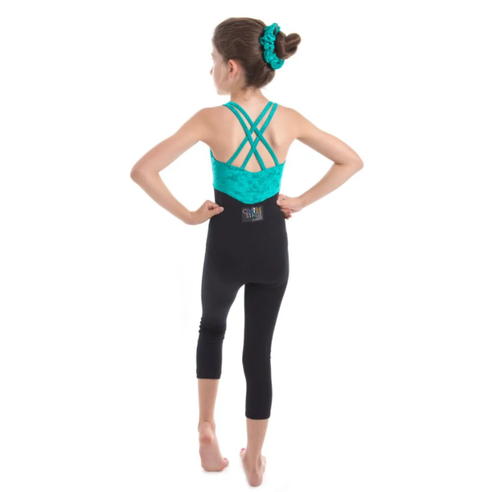 Centre Stage Jade & Black Acro Unitard