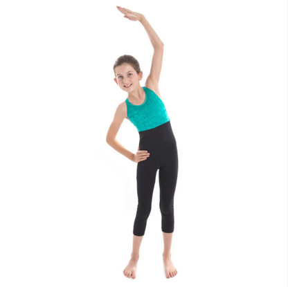 Centre Stage Jade & Black Acro Unitard