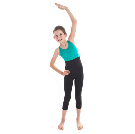 Centre Stage Jade & Black Acro Unitard