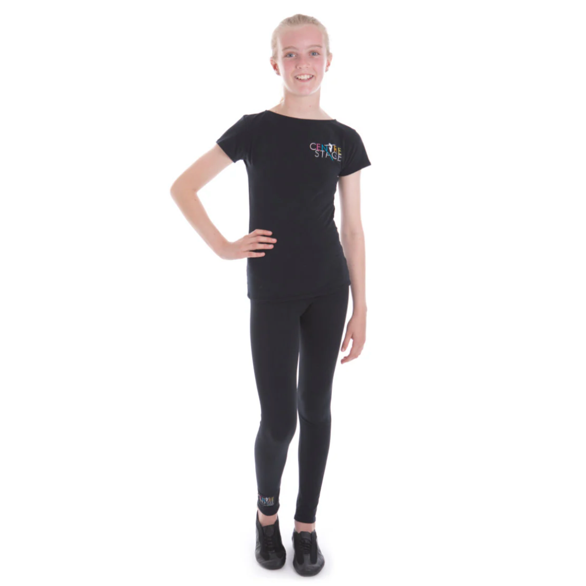 Centre Stage Girls Cap Sleeve Fitted Top