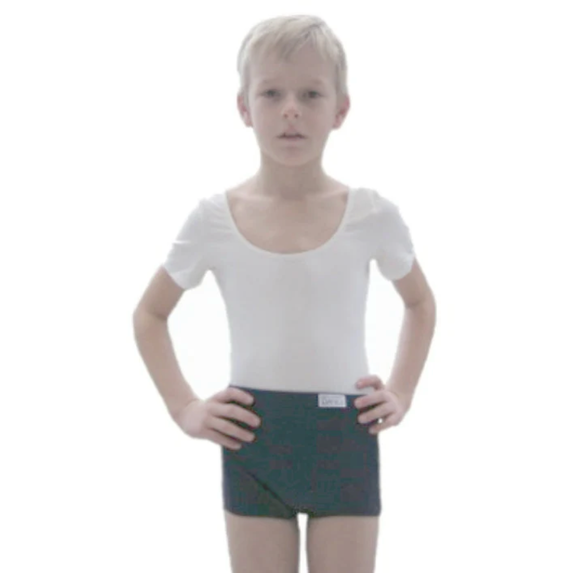 White RAD Short Sleeve Boys Leotard