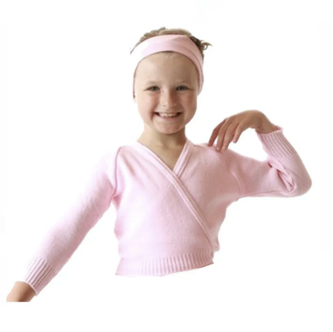 Knitted Pink Crossover Cardigan