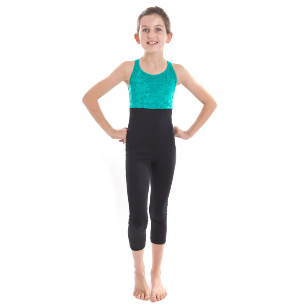 Centre Stage Jade & Black Acro Unitard