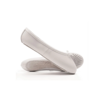 Katz White Leather Full Sole Ballet Shoe