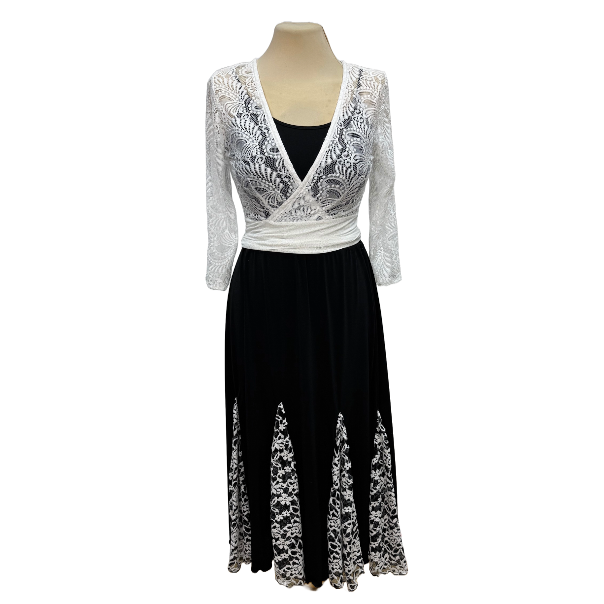 White Lace V-Neck Wrap Dance Top
