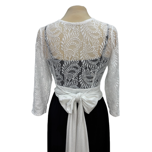 White Lace V-Neck Wrap Dance Top