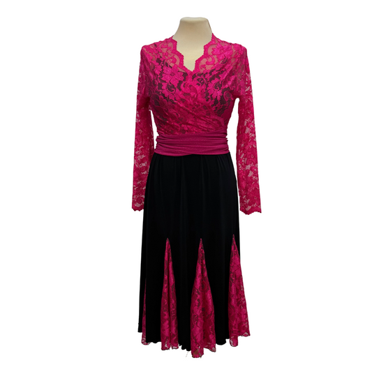 Pink Lace Ballroom Dance Skirt