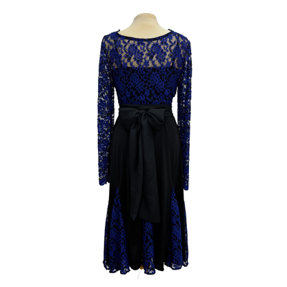 Blue Lace V-Neck Wrap Dance Top
