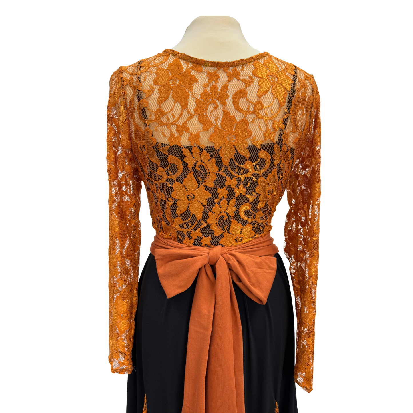 Bronze Lace V-Neck Wrap Dance Top