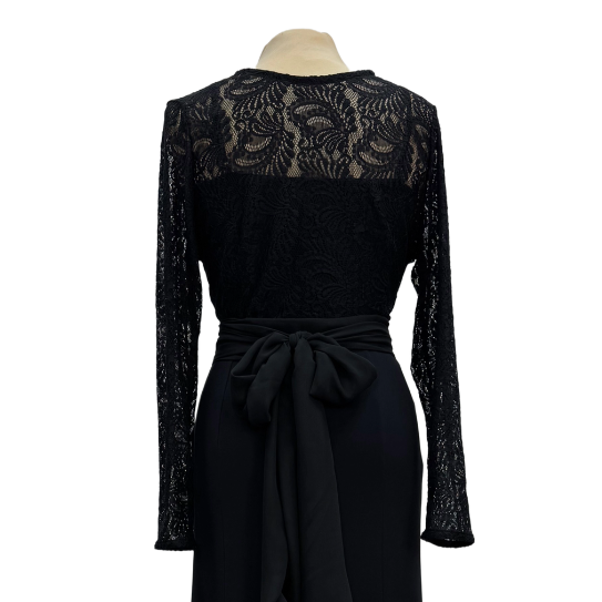 Black Lace V-Neck Wrap Dance Top