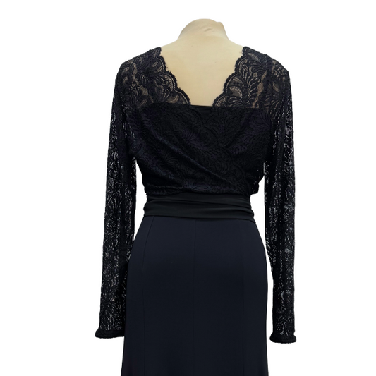 Black Lace V-Neck Wrap Dance Top