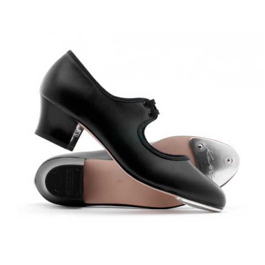 Katz Black PU Cuban Heel Tap Shoe