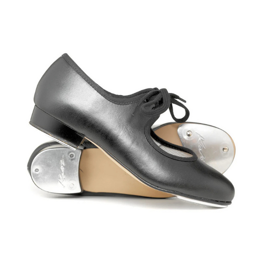 Katz Black PU Low Heel Tap Shoe