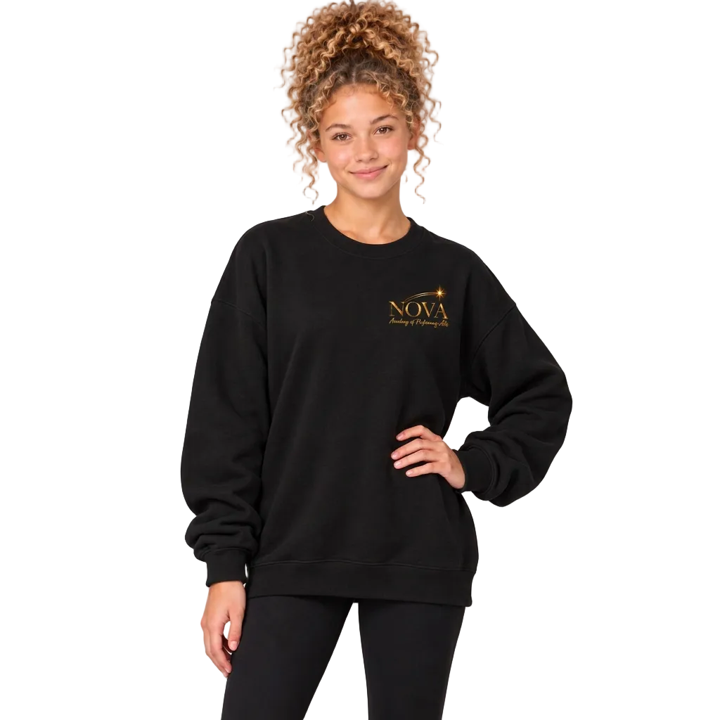girl in black nova sweater.