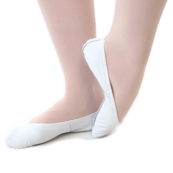 Katz White Leather Full Sole Ballet Shoe